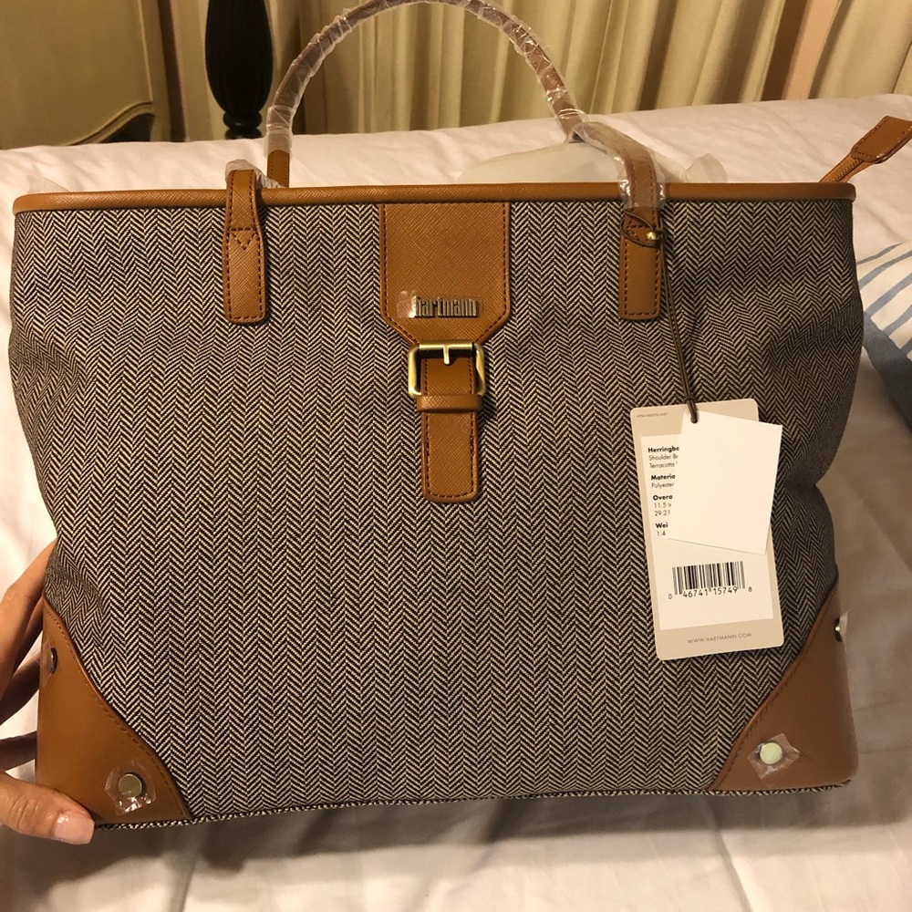 Hartmann Herringbone Luxe Shoulder Bag-travel bag